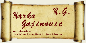Marko Gajinović vizit kartica